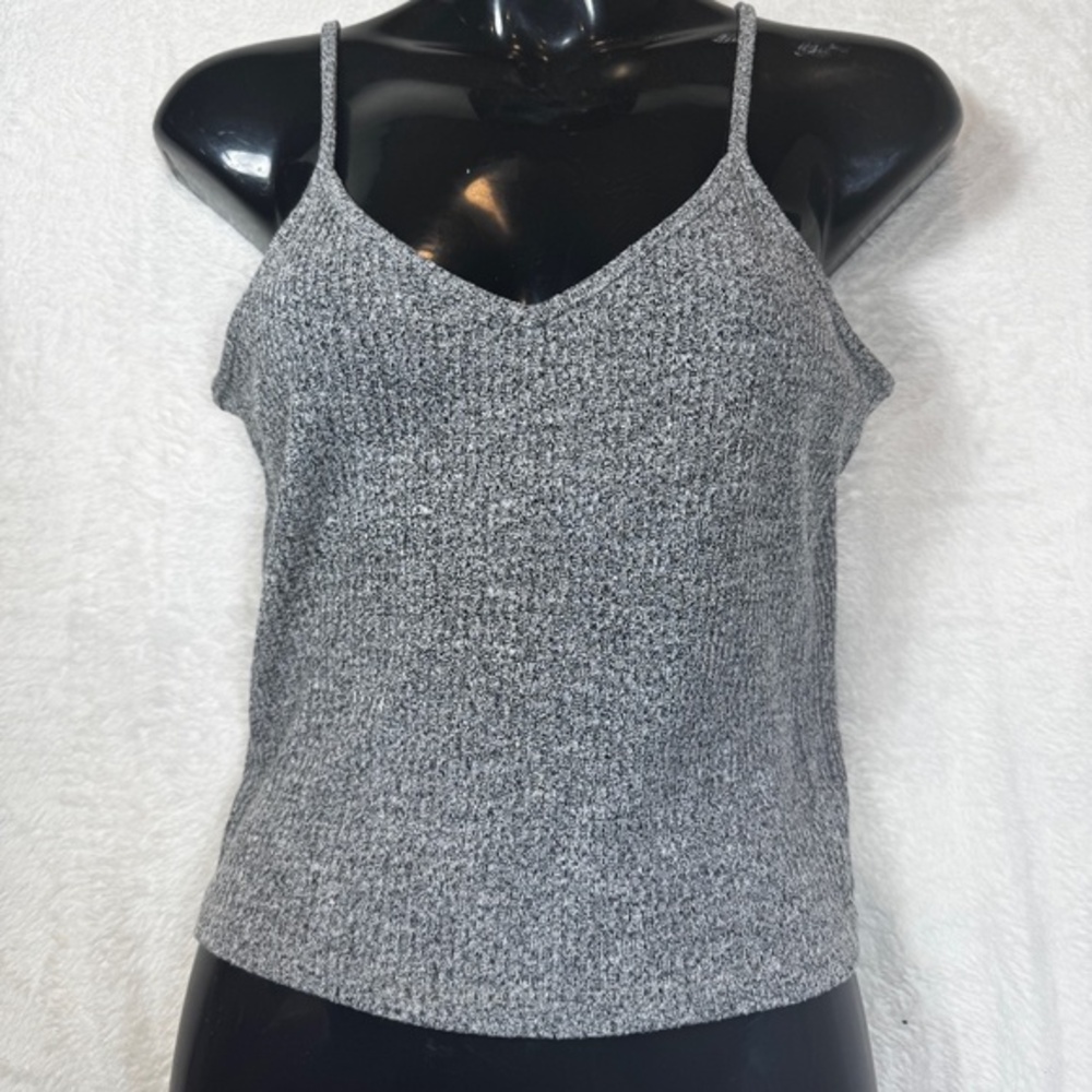 Urban Heritage Tank Top Size Large Gray Cropped Heathered Knit Whimisgoth Y2k